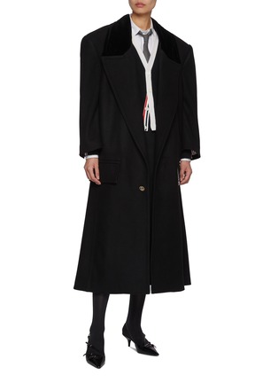 Figure View - Click To Enlarge - THOM BROWNE - Oversized Structured Single Breasted Overcoat