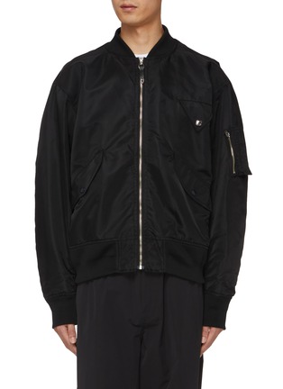 Main View - Click To Enlarge - TOGA VIRILIS - Double Layer Mesh Back Bomber Jacket