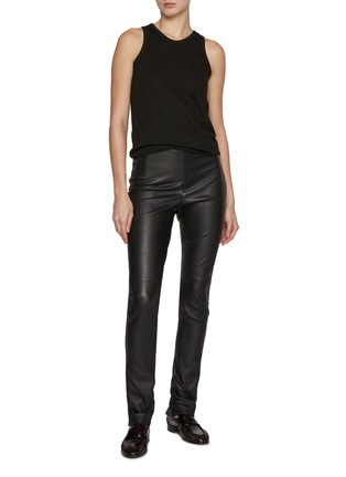 Figure View - Click To Enlarge - THE ROW - Lakun Zipped Cuffs Leather leggings