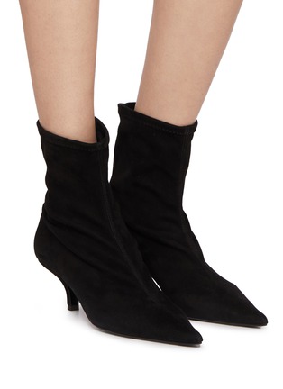 Figure View - Click To Enlarge - TOTEME - Heeled Suede Sock Boots