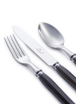 Detail View - Click To Enlarge - ALAIN SAINT-JOANIS - Riviera Stainless Steel Cutlery Set of 4 — Ebony