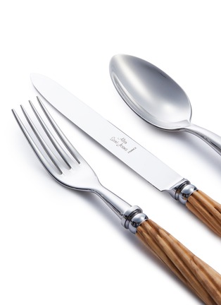 Detail View - Click To Enlarge - ALAIN SAINT-JOANIS - Montana Stainless Steel Cutlery Set of 4 — Olivewood