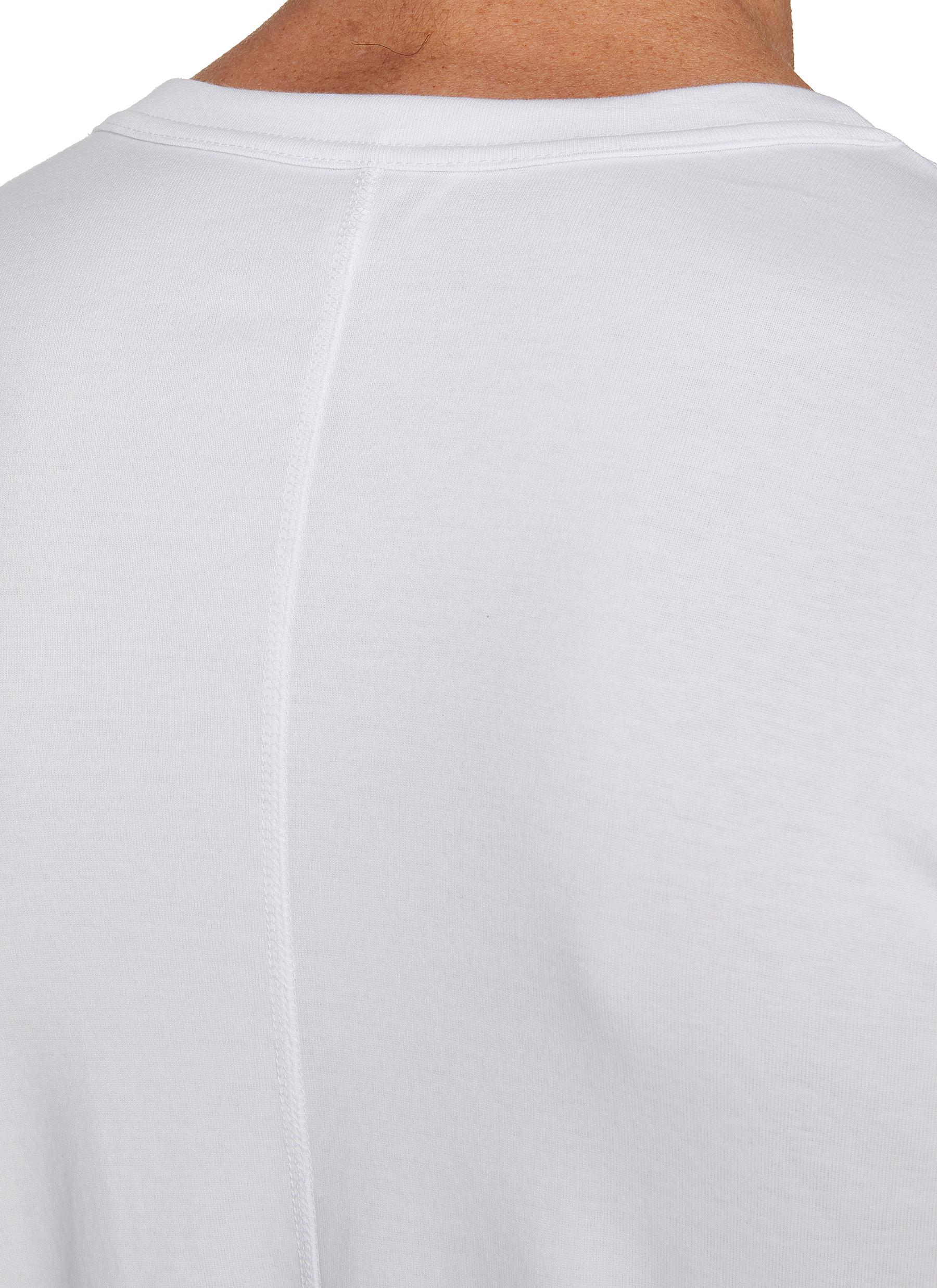 Ribbed Edge Cotton T-Shirt - Thumbnail 4