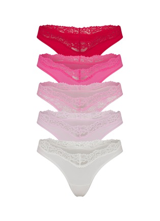 Main View - Click To Enlarge - SKIMS - Fit Everybody Lace Dipped Thong — Set Of 5