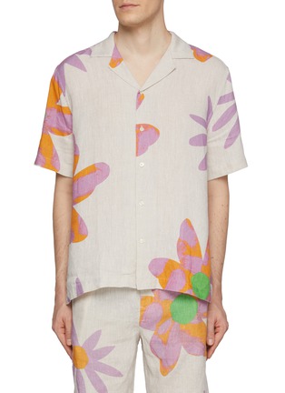 Main View - Click To Enlarge - FRESCOBOL CARIOCA - X John Booth Capsule Roberto Foral Print Linen Shirt