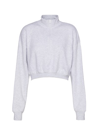 Main View - Click To Enlarge - SKIMS - Cotton Fleece Cropped Half Zip Sweater