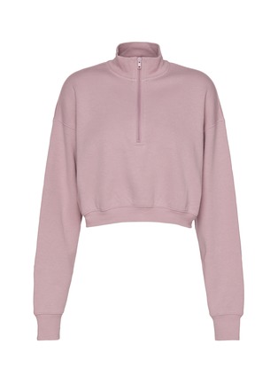 Main View - Click To Enlarge - SKIMS - Cotton Fleece Cropped Half Zip Sweater