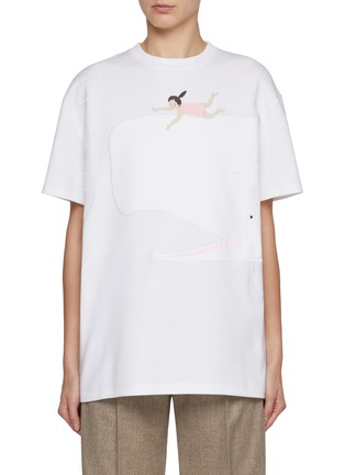 Main View - Click To Enlarge - LOEWE - Oversized Suna Fujita Whale Cotton Blend T-Shirt