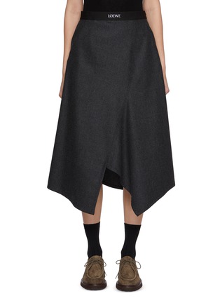 Main View - Click To Enlarge - LOEWE - Asymmetrical Wool Cashmere Skirt