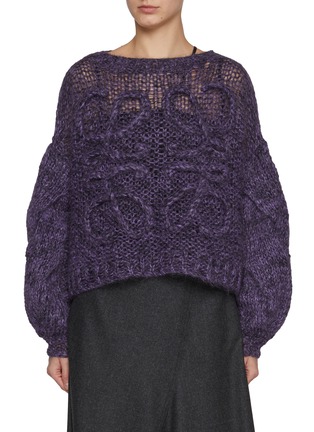 Main View - Click To Enlarge - LOEWE - Knitted Anagram Mohair Wool Blend Sweater