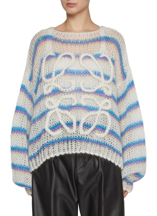 Main View - Click To Enlarge - LOEWE - Knitted Anagram Mohair Wool Blend Sweater