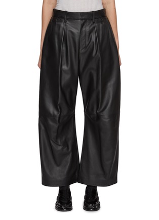 Main View - Click To Enlarge - LOEWE - Panelled Knee Leather Barrel Pants