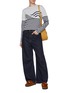 Figure View - Click To Enlarge - LOEWE - Knitted Graphic Striped Wool Blend Sweater