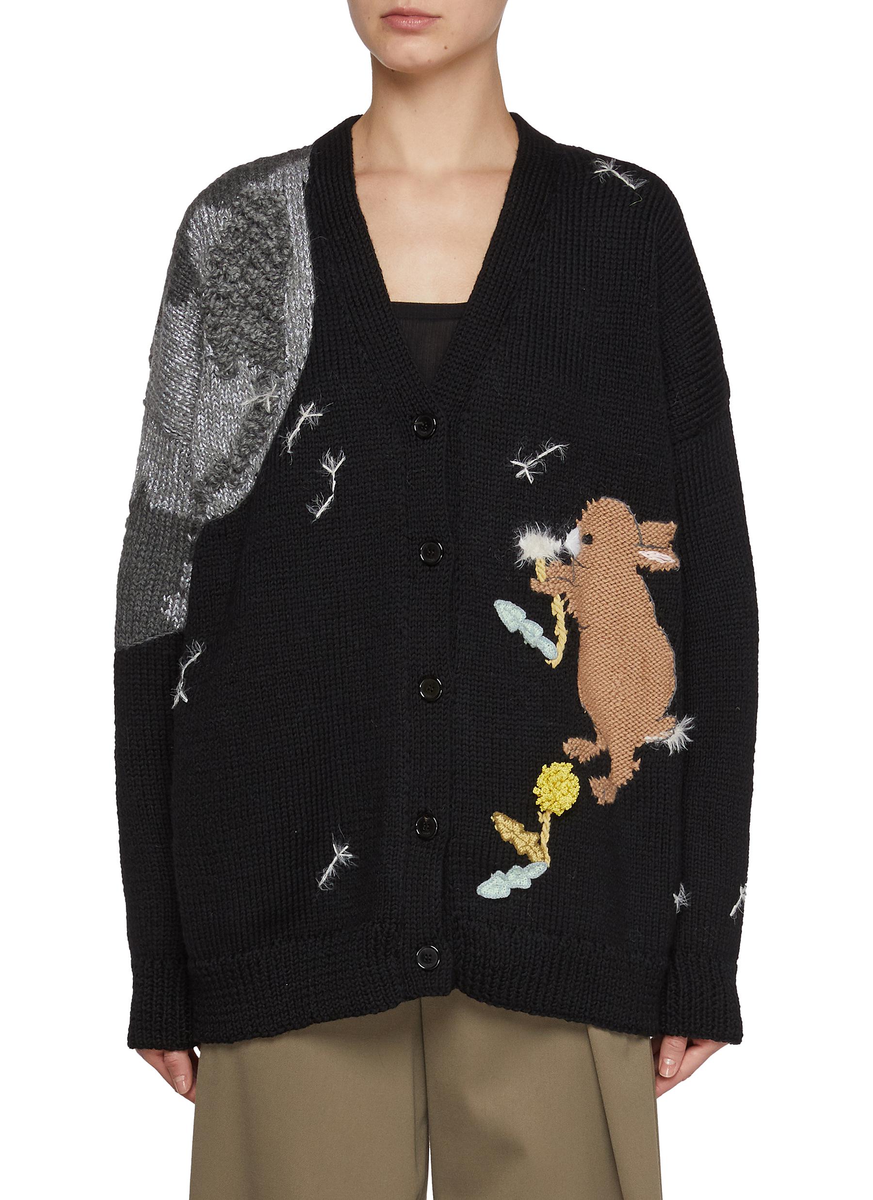 【送料&関税込】Loewe Alpaca Blend Cardigan Cardigan in alpaca and wool blend White - LOEWE