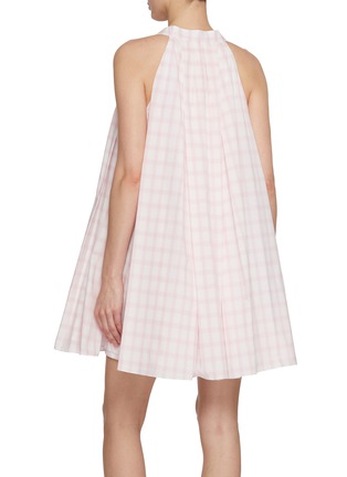 Back View - Click To Enlarge - LOEWE - Sleeveless Checkered Cotton  Trapeze Dress