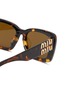 Detail View - Click To Enlarge - MIU MIU - Acetate Rectangle Sunglasses