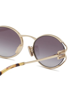 Detail View - Click To Enlarge - MIU MIU - Metal Oval Sunglasses