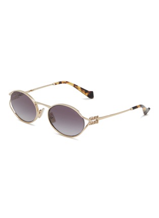 Main View - Click To Enlarge - MIU MIU - Metal Oval Sunglasses