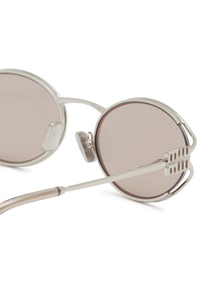 Detail View - Click To Enlarge - MIU MIU - Metal Oval Sunglasses