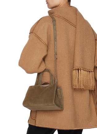 Front View - Click To Enlarge - BENEDETTA BRUZZICHES - Le Petite Serena Suede Top Handle Bag