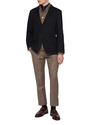 Figure View - Click To Enlarge - ETON  - Wide Spread Collar Wool Shirt