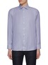 Main View - Click To Enlarge - ETON  - Cutaway Collar Striped Cotton Twill Shirt