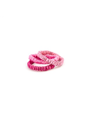 Main View - Click To Enlarge - RE.VITYL - Silk Magic Slim Scrunchies Set of 3 — Pink