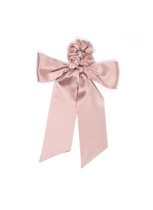 Main View - Click To Enlarge - RE.VITYL - Silk Magic Bow Scrunchie & Ribbon Set — Pink Clouds