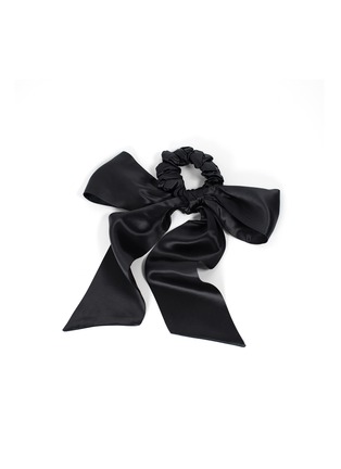 Detail View - Click To Enlarge - RE.VITYL - Silk Magic Bow Scrunchie & Ribbon Set — Black