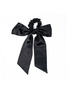 Main View - Click To Enlarge - RE.VITYL - Silk Magic Bow Scrunchie & Ribbon Set — Black