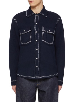 Main View - Click To Enlarge - BARRIE - Contrast Seam Pocket Denim Shirt Jacket