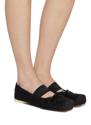 Figure View - Click To Enlarge - MM6 MAISON MARGIELA - Square Toe Numeric Band Ballet Flats