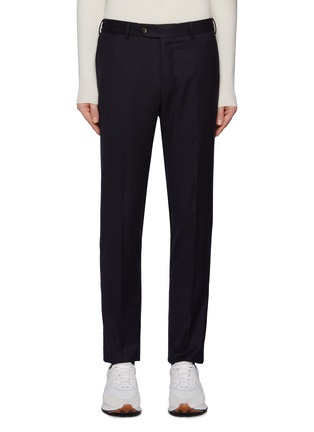 Main View - Click To Enlarge - PT TORINO - Wool Silk Flannel Slim Jogger Pants