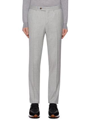 Main View - Click To Enlarge - PT TORINO - Wool Silk Flannel Slim Jogger Pants