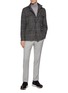 Figure View - Click To Enlarge - PT TORINO - Wool Silk Flannel Slim Jogger Pants