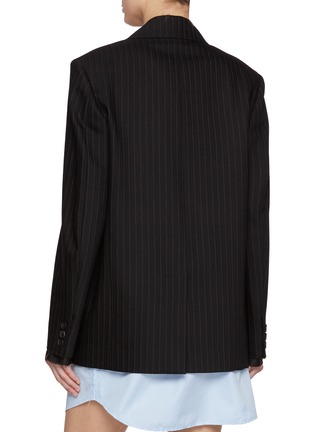 Back View - Click To Enlarge - MIU MIU - Pinstripe Single Breasted Blazer