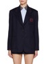 Main View - Click To Enlarge - MIU MIU - Logo Badge Single Breasted Blazer