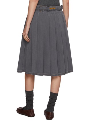 Back View - Click To Enlarge - MIU MIU - Pleated Cotton Chambray Skirt