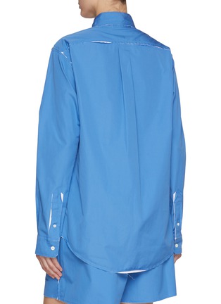 Back View - Click To Enlarge - MIU MIU - Creased Cotton Poplin Shirt