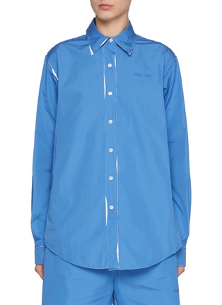 Main View - Click To Enlarge - MIU MIU - Creased Cotton Poplin Shirt