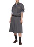 Figure View - Click To Enlarge - MIU MIU - Oversized Cotton Chambray Shirt