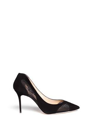 Main View - Click To Enlarge - 73426 - 'Lucrezia' suede mesh cutout pumps