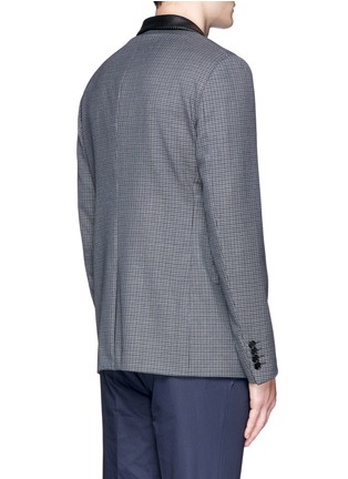 Back View - Click To Enlarge - LANVIN - Leather collar check wool blazer