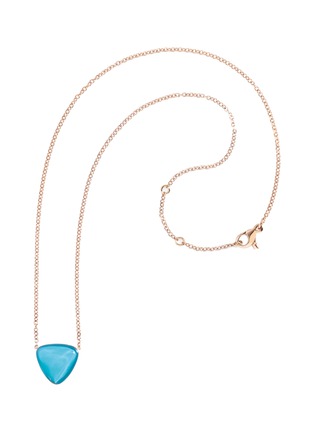 Main View - Click To Enlarge - VHERNIER - Freccia Turquoise Diamond 18K Pink Gold Pendant Necklace