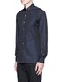 Front View - Click To Enlarge - LANVIN - Grosgrain collar cotton poplin shirt