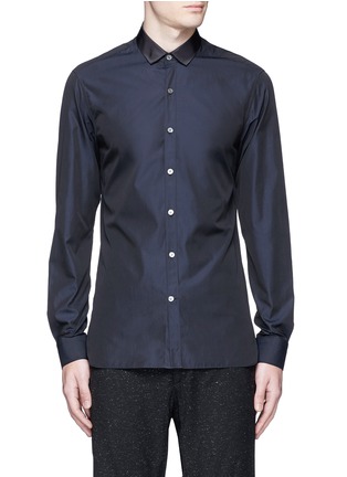 Main View - Click To Enlarge - LANVIN - Grosgrain collar cotton poplin shirt