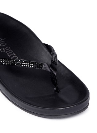 Detail View - Click To Enlarge - PEDRO GARCIA  - 'Anabel' crystal pavé leather flip flops