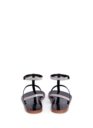 Back View - Click To Enlarge - PEDRO GARCIA  - 'Ilania' crystal pavé satin gladiator sandals