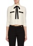 Main View - Click To Enlarge - PRADA - Brown Front Quarter Sleeve Top