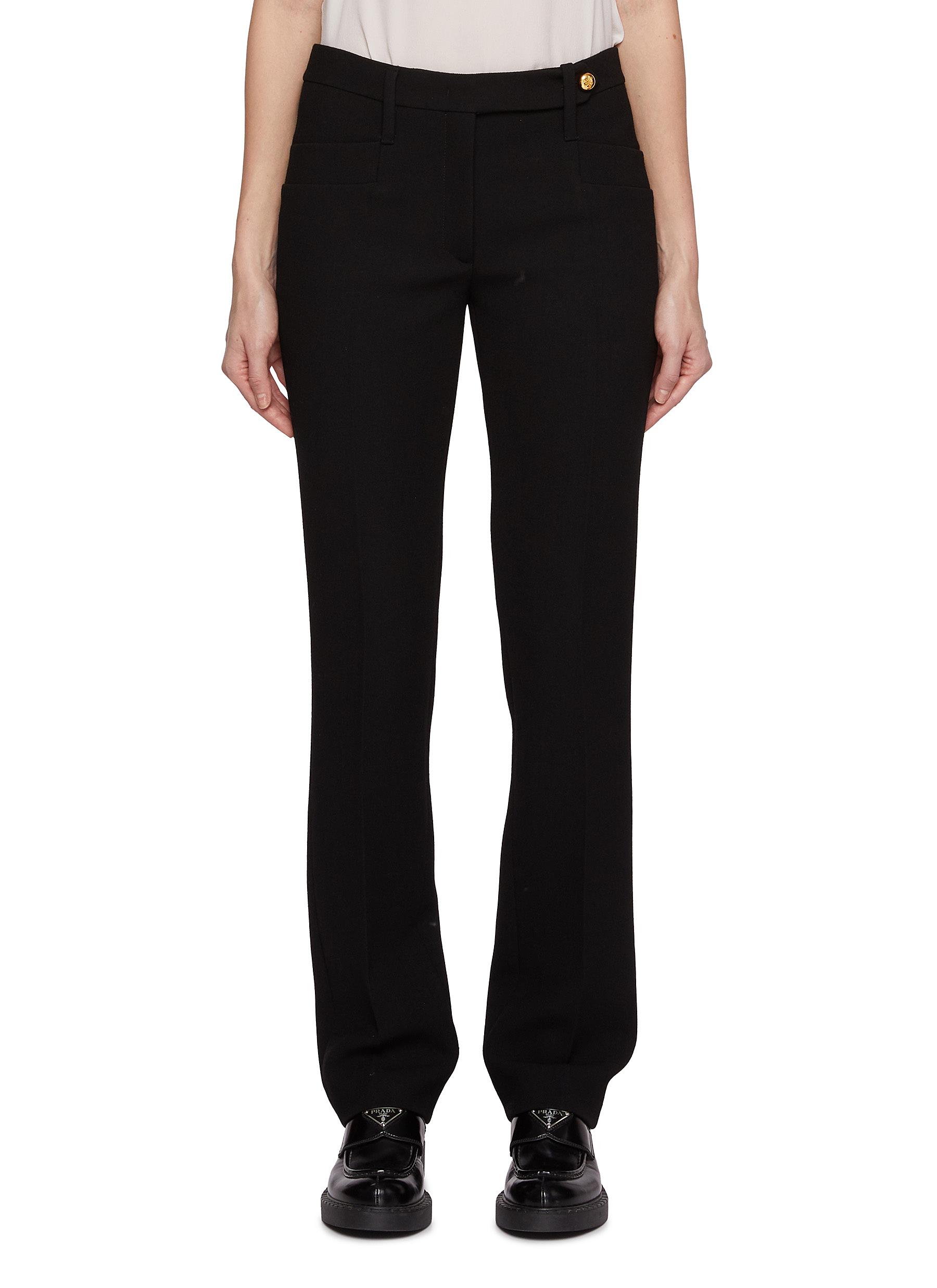 PRADA | Side Button Flared Wool Pants | Women | Lane Crawford